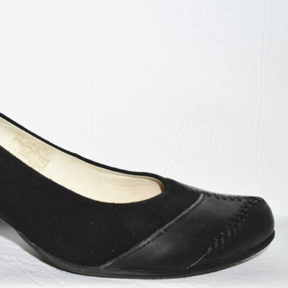 TERRA PLANA SZ 9 M 40 EU BLACK SUEDE LEATHER PUMPS HEELS DRESS SHOES - Picture 5 of 8
